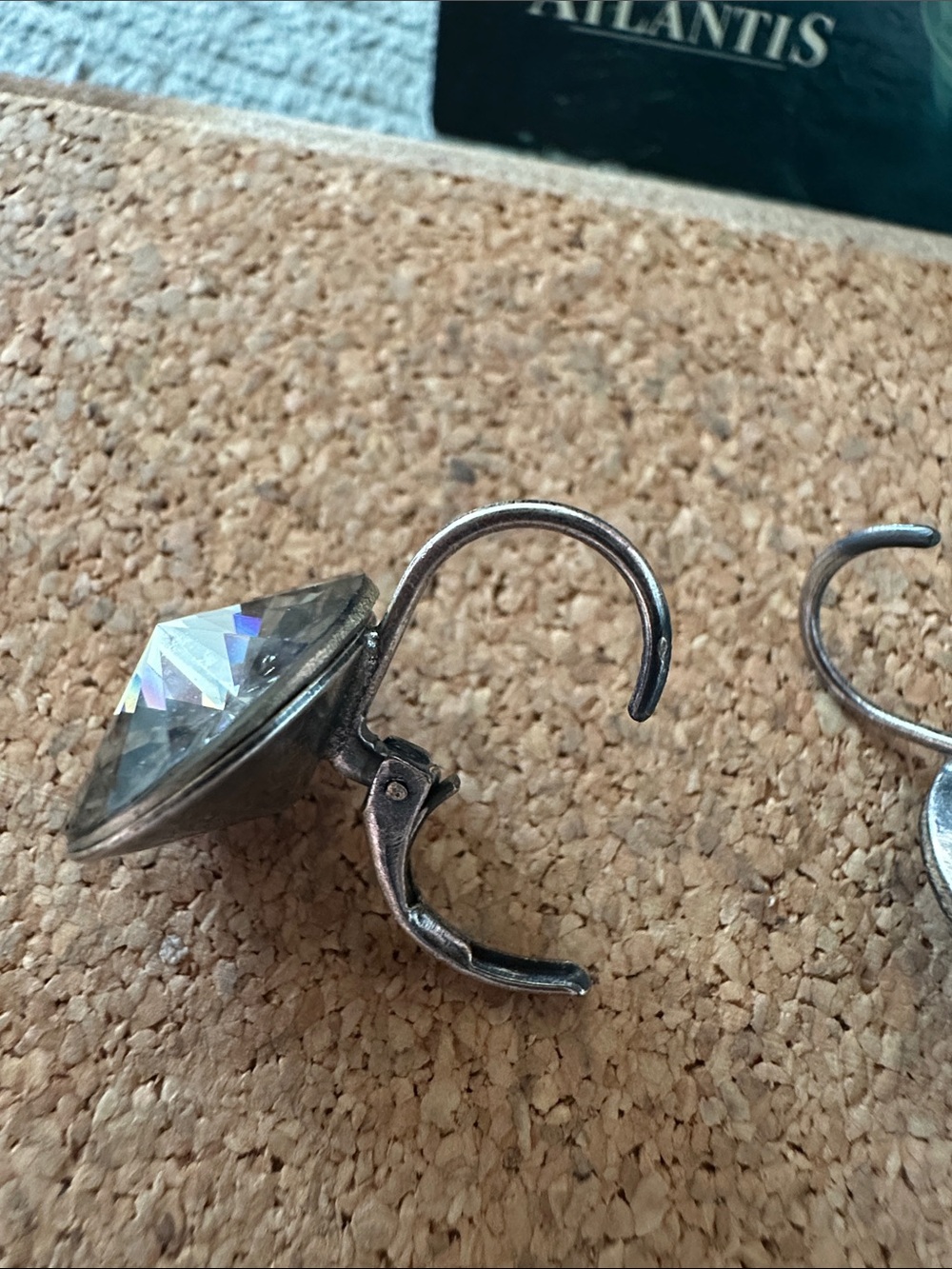Rivoli Faceted Black Diamond Swarovski Crystal Drop Leverback Earrings - Picture 5 of 9